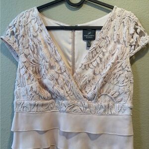 Adrianna Papell Blush Embroidered Gown